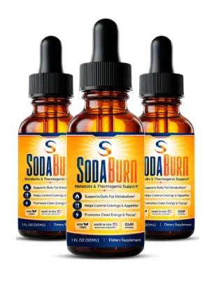 SodaBurn metabolic and thermogenic support supplement bottles